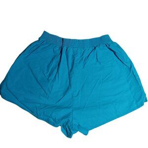 Vintage Cotton Shorts 80's Girls 9 Tomboy Blue Elastic Waist Attached  Belt